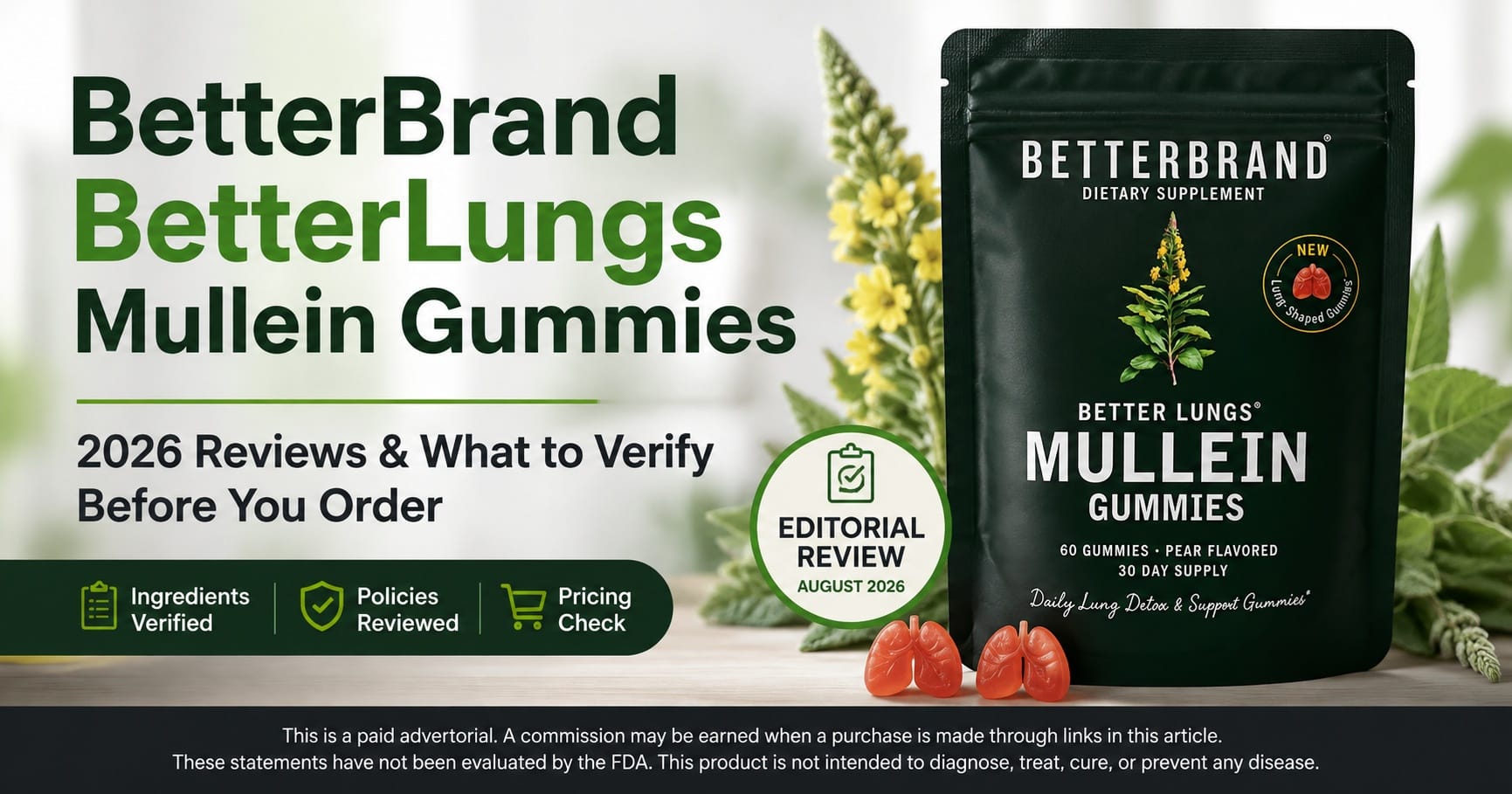 BetterBrand BetterLungs Mullein Gummies Reviews: Adults Ready to Get Serious About Respiratory Wellness Discover the 2,000 mg Formula
