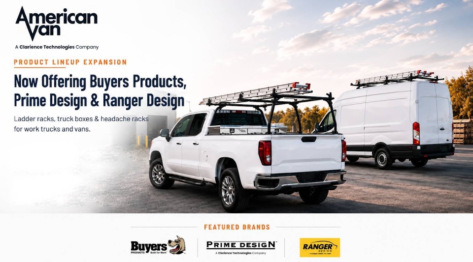 American Van Equipment Expands Work Truck Solutions with Buyers Products, Prime Design and Max Rack Offerings