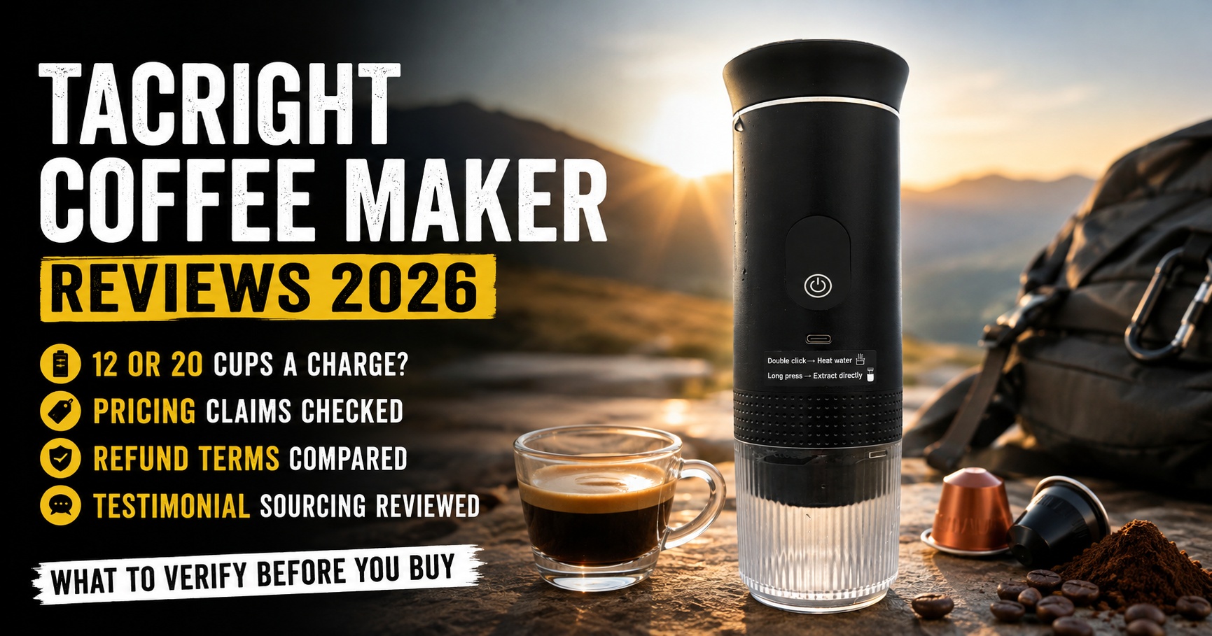 TacRight Coffee Maker Reviews and Complaints 2026: Could this Portable Espresso Maker be What You've Been Looking for?