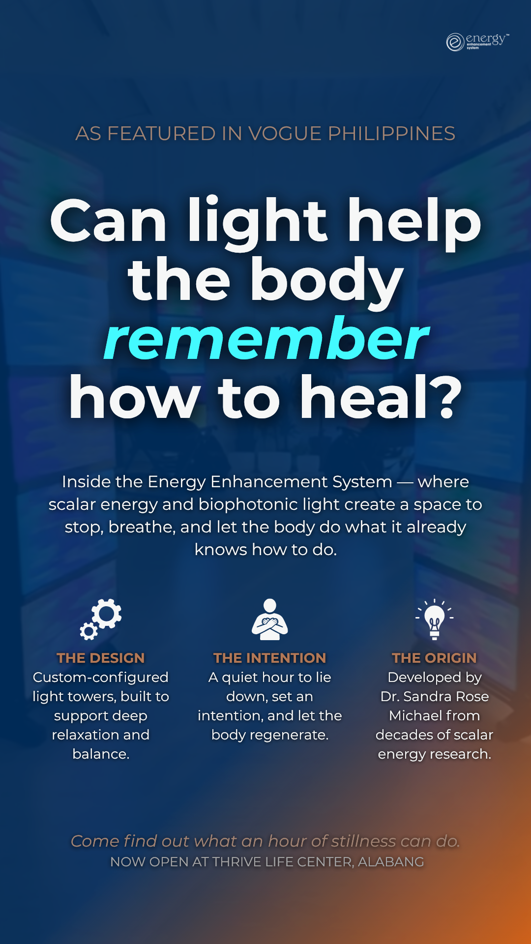 Thrive Life Center and EESystem(TM) Featured by Vogue Philippines in Exploration of Light, Energy, and Modern Wellness