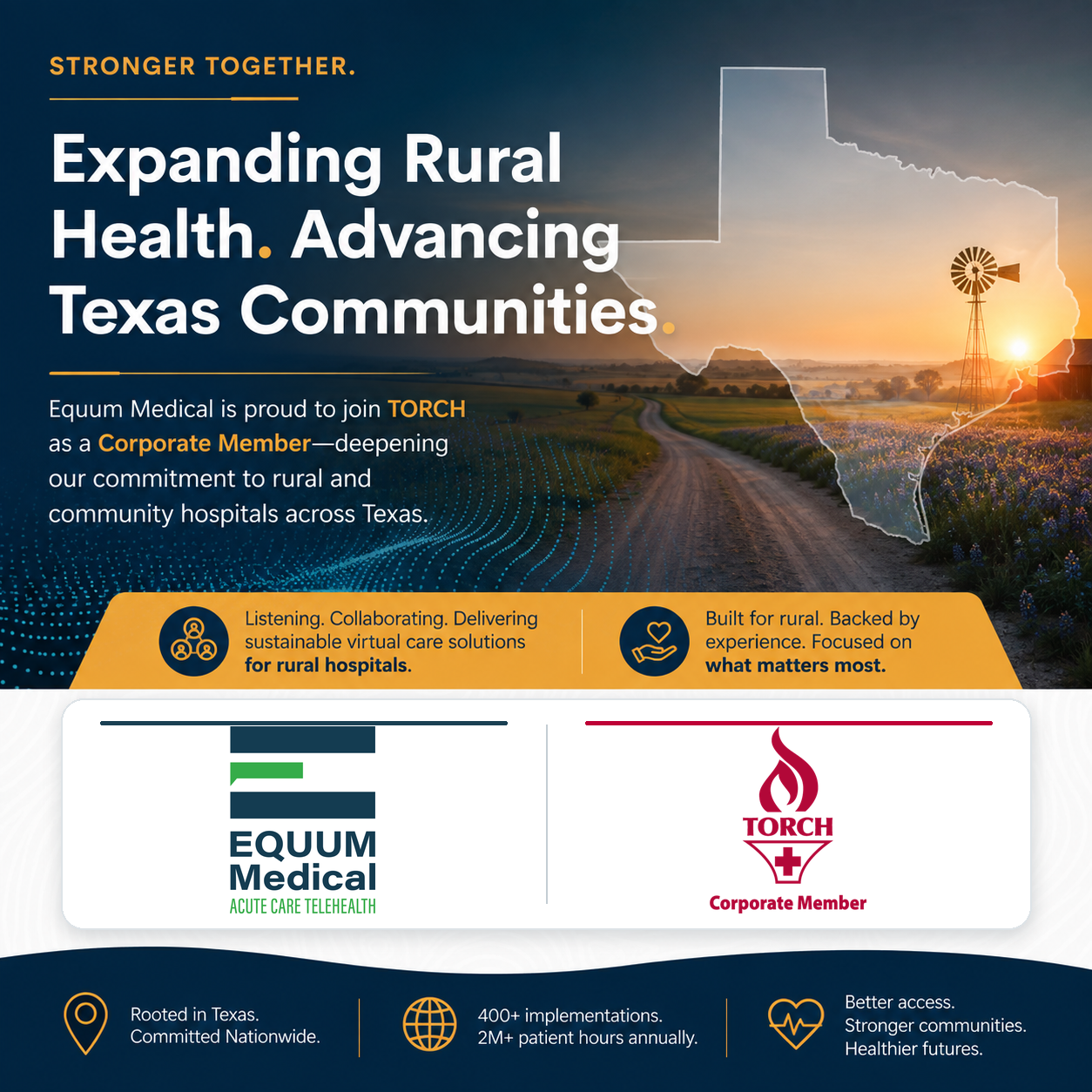Equum Medical Expands Rural Health Commitment in Texas through TORCH
