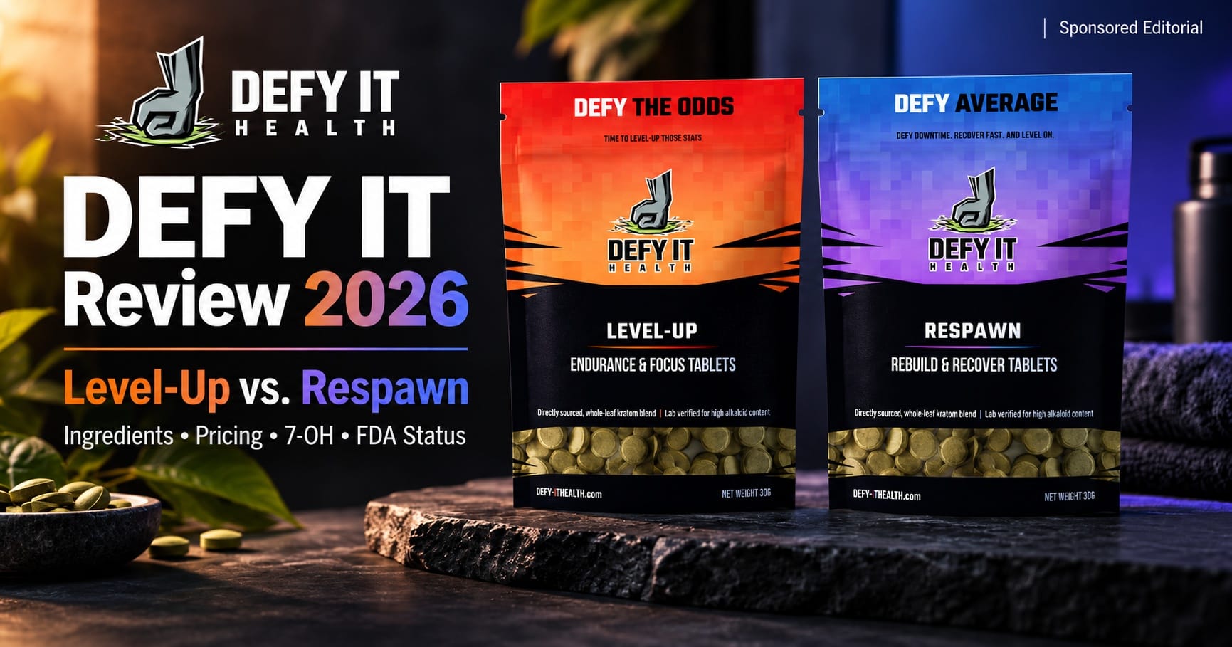 DEFY IT Health Kratom Reviews 2026: Is Level-Up or Respawn the Better Fit for Your Routine? 7-OH, Pricing & Ingredients Examined