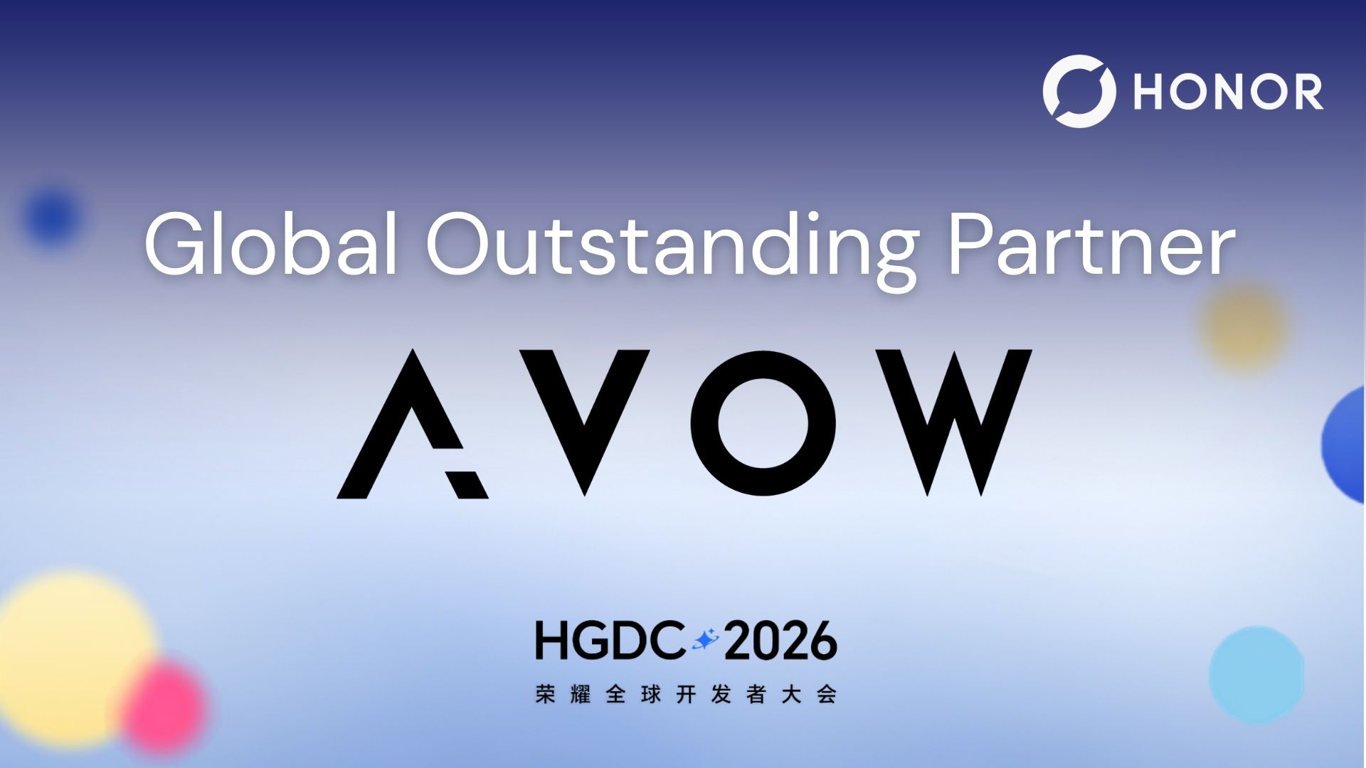 AVOW Named Global Outstanding Partner by HONOR