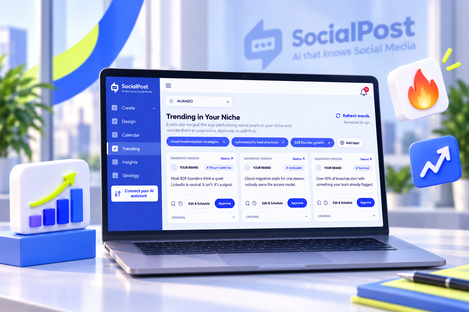 SocialPost.ai Launches Trending, an AI Engine for Daily LinkedIn Posts