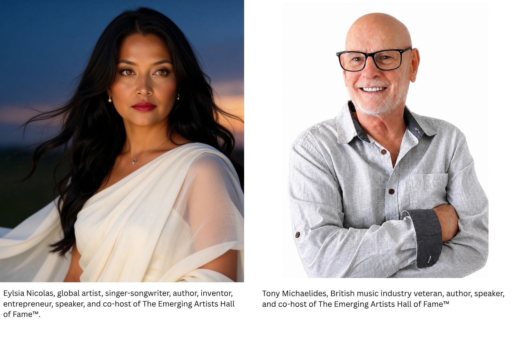 Tony Michaelides and Eylsia Nicolas to Co‑Host the Emerging Artists Hall of Fame(TM) - A New Global Show to Mentor and Elevate Rising Talent
