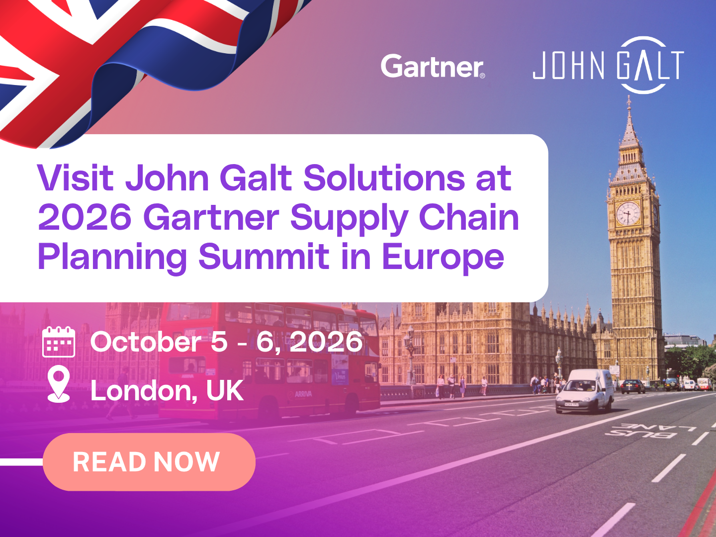 Visit John Galt Solutions at the 2026 Gartner Supply Chain Planning Summit in Europe and Discover the Power of AI in Supply Chain Planning 