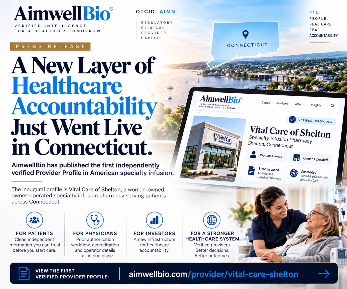 The People Verifying Your Healthcare Should Not Be the People Selling It. AimwellBio Launches Provider Verification Registry in Connecticut.