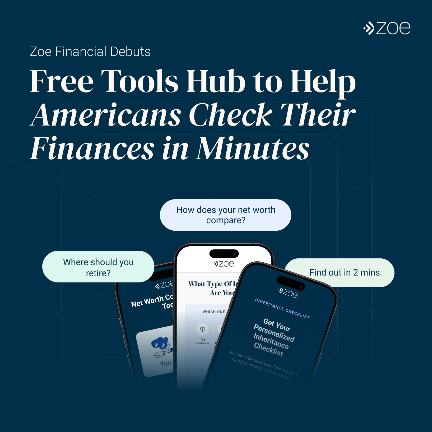 Zoe Financial Debuts Free Tools Hub to Help Americans Check Their Finances in Minutes 