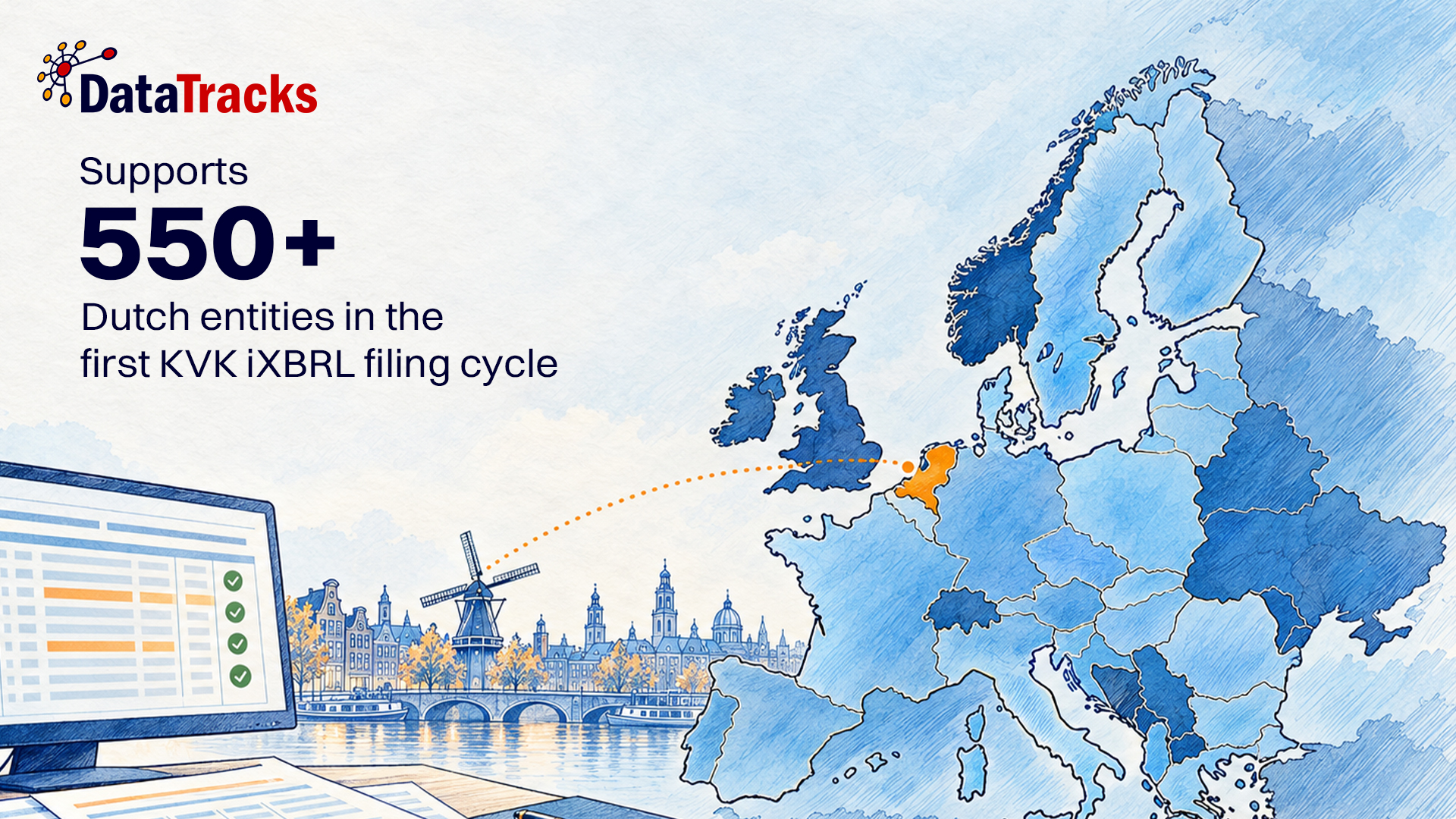 DataTracks Strengthens European Track Record, Supporting 550+ Large Dutch Entities in First KVK Digital Reporting Cycle
