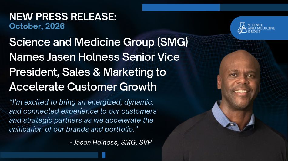 Science and Medicine Group (SMG) Names Jasen Holness Senior Vice President, Sales and Marketing to Accelerate Customer Growth