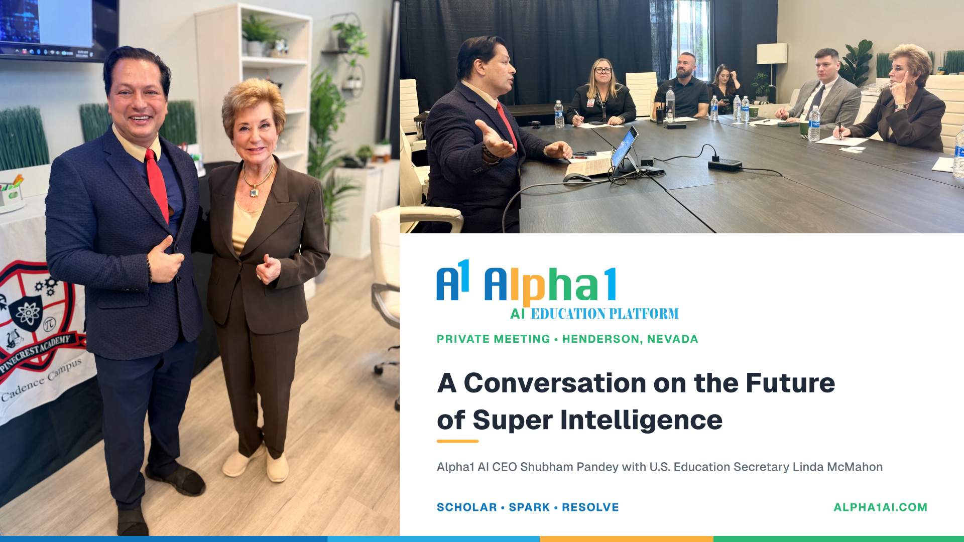 On the Heels of a White House Summit Invitation, Alpha1 AI CEO Shubham Pandey Meets with Education Secretary Linda McMahon on Super Intelligence