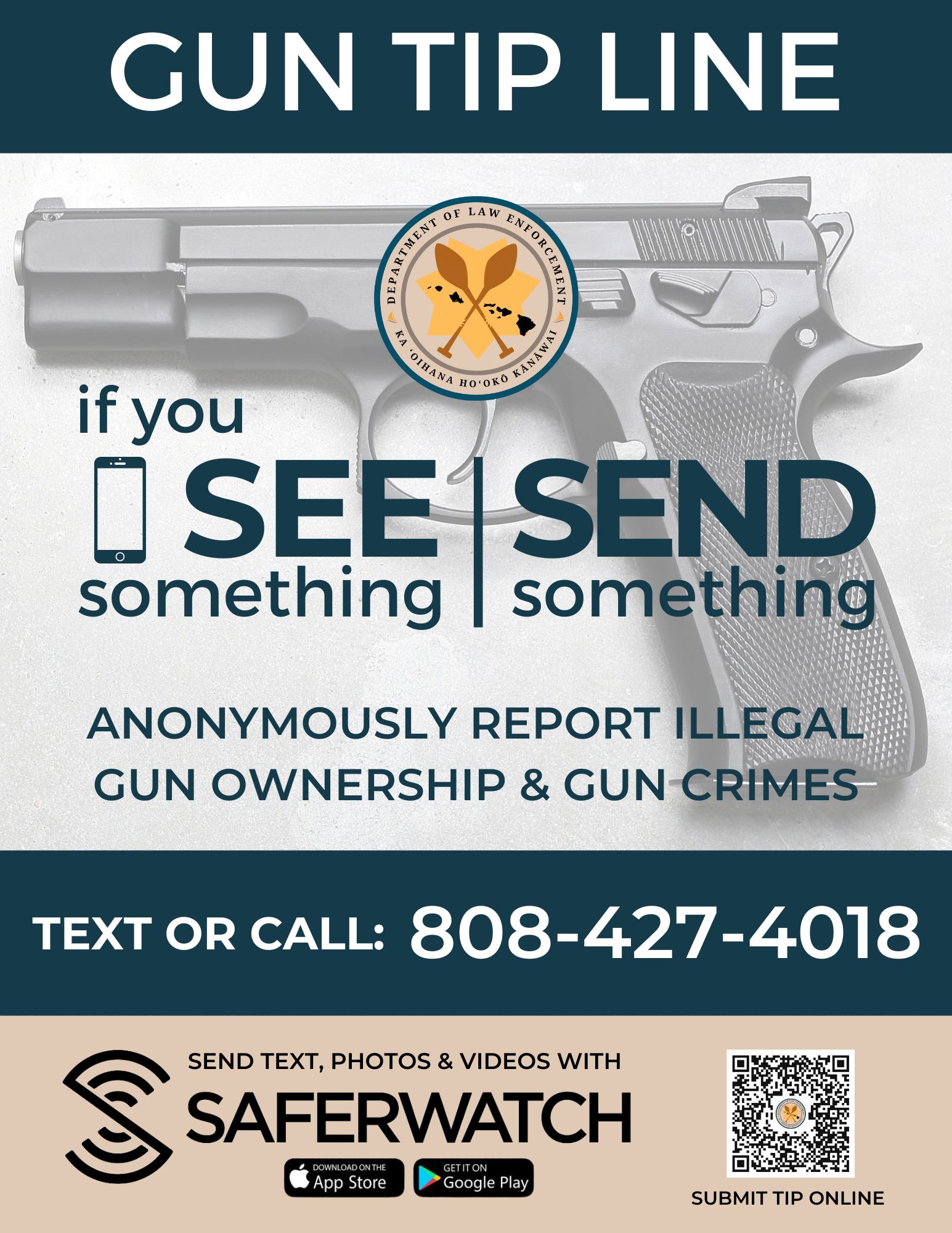 Hawaii Launches First-Ever Gun Tip Line Powered by SaferWatch
