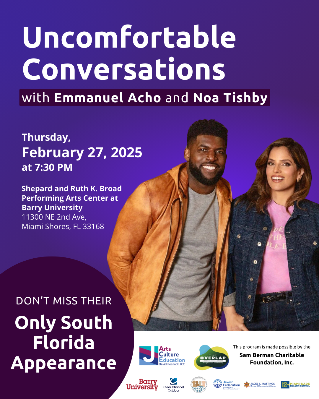 Noa Tishby, Israeli Activist and Emmanuel Acho, Modern Thought Leader, Unite for “Uncomfortable Conversations” Event
