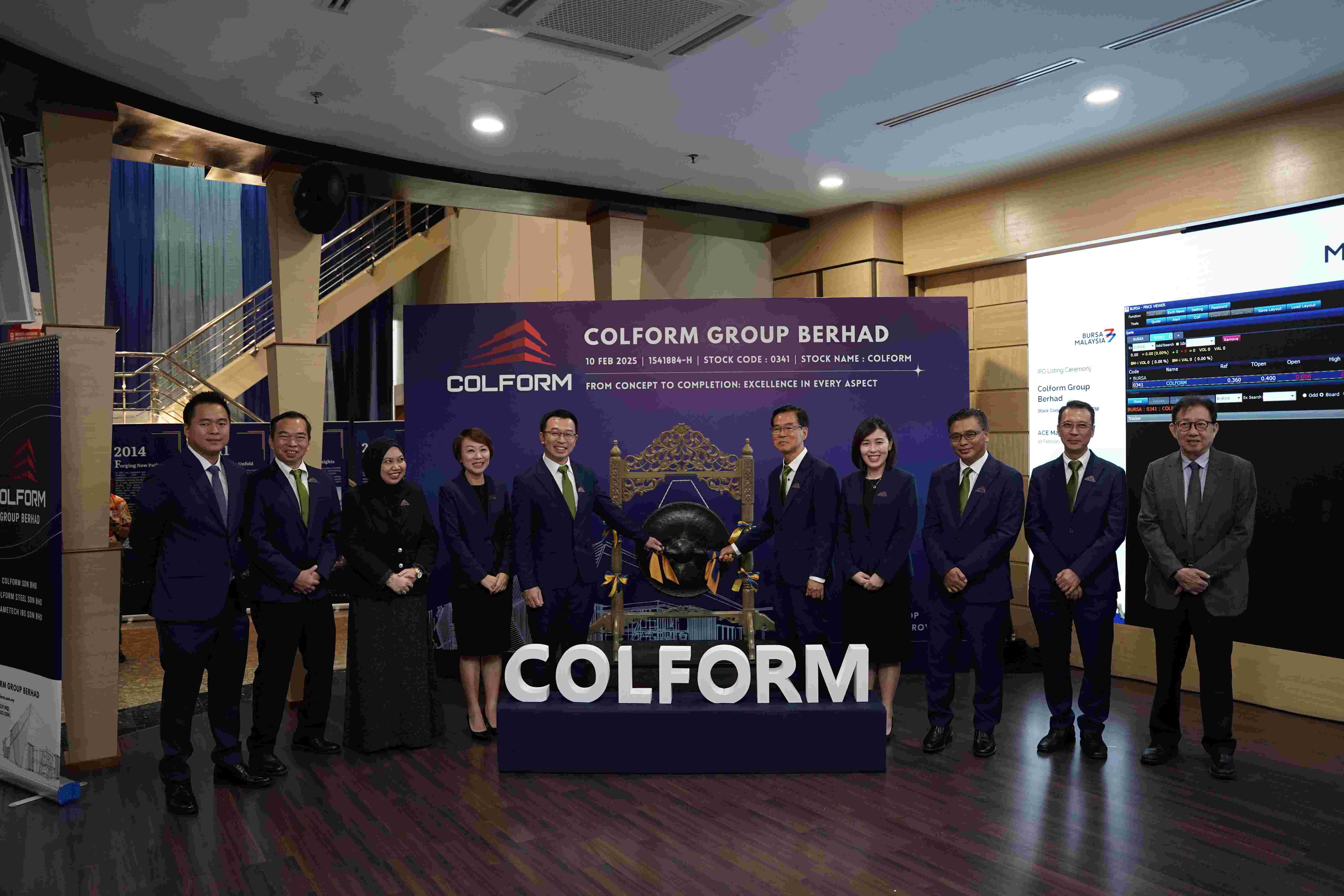 Colform Makes Strong Debut on ACE Market of Bursa Malaysia with Premium of 11.11%