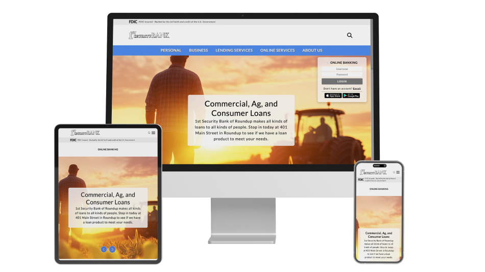 OMNICOMMANDER Launches 1st Security Bank of Roundup's New Website In Record Time 