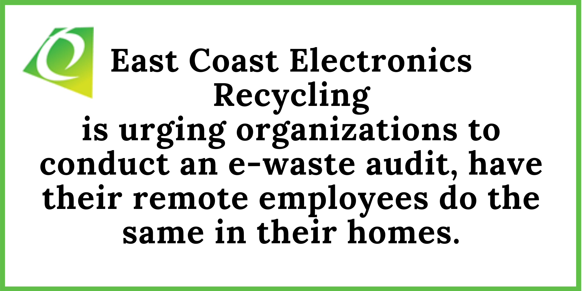 East Coast Electronics Recycling , Tuesday, January 12, 2021, Press release picture