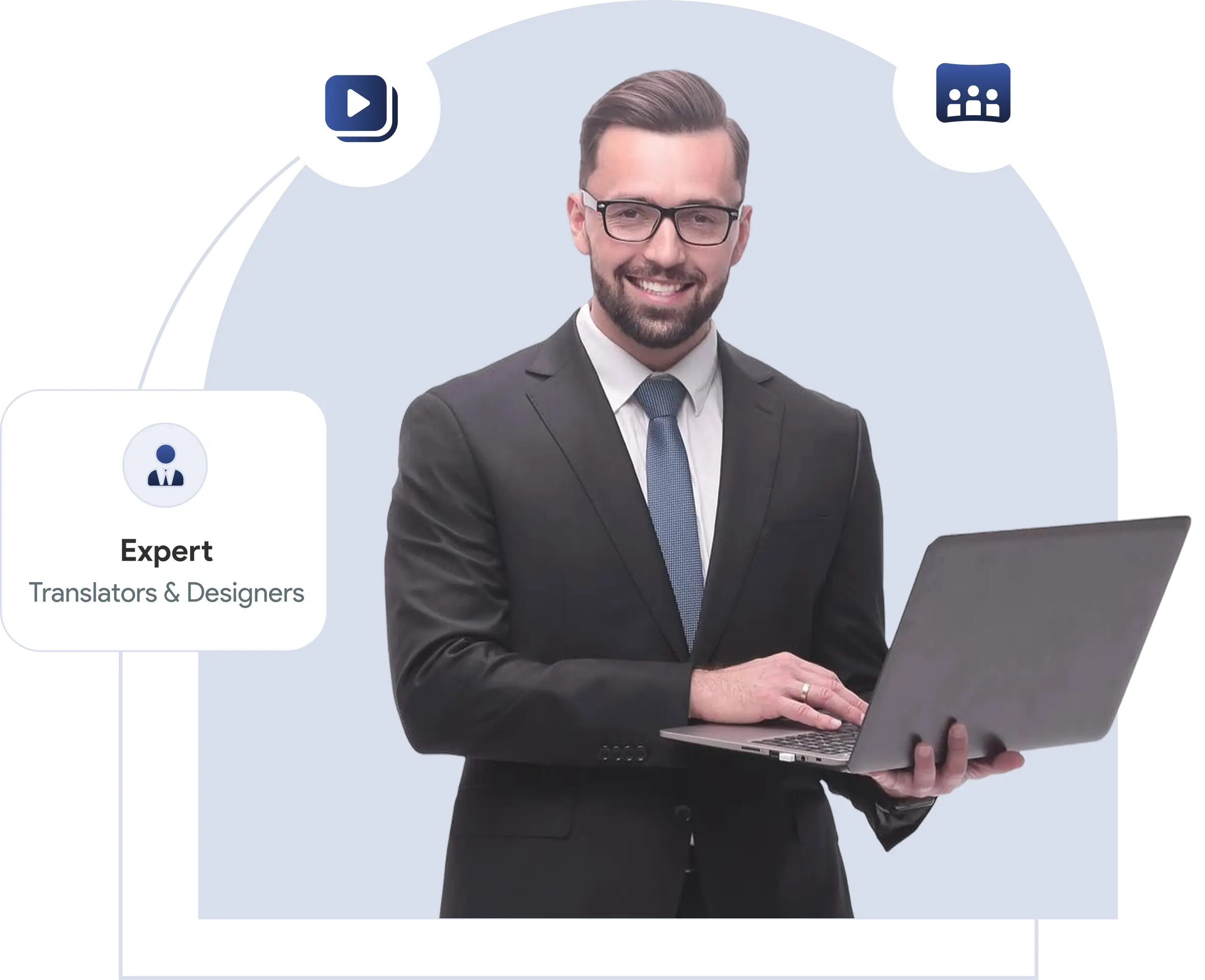 man standing with laptop