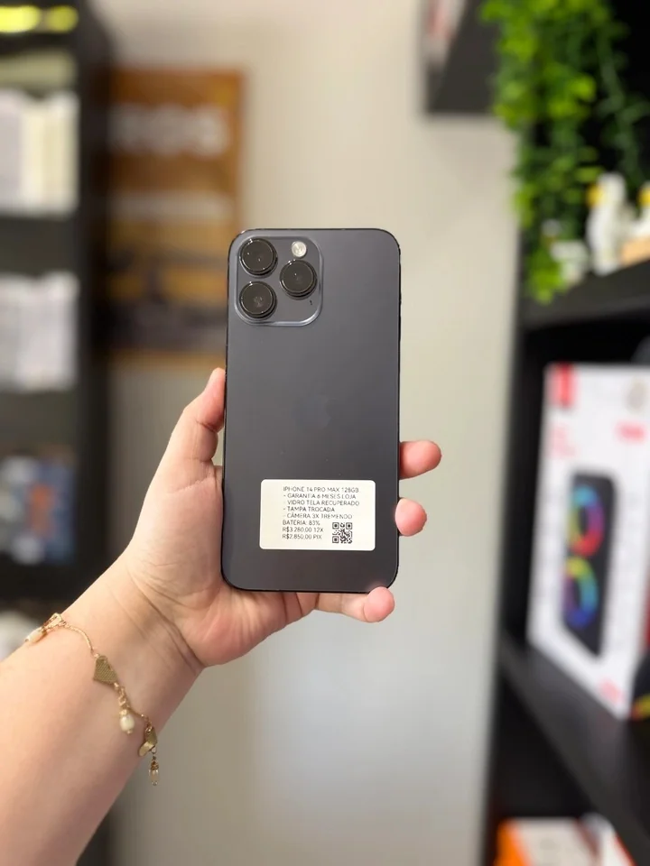IPhone 14 Pro Max 128GB Preto- TAMPA TROCADA E CÂMERA 3X TREMENDO, VIDRO TELA RECUPERADO📲