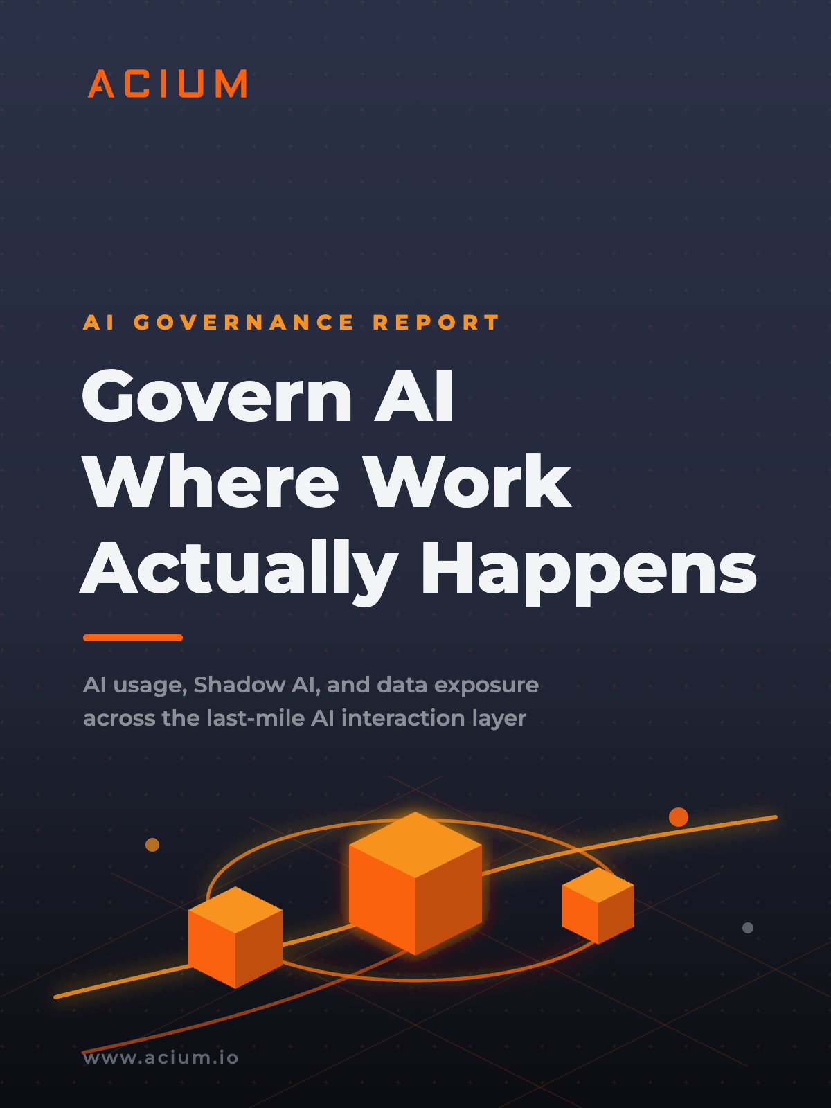 Acium AI Governance Report cover: Govern AI Where Work Actually Happens
