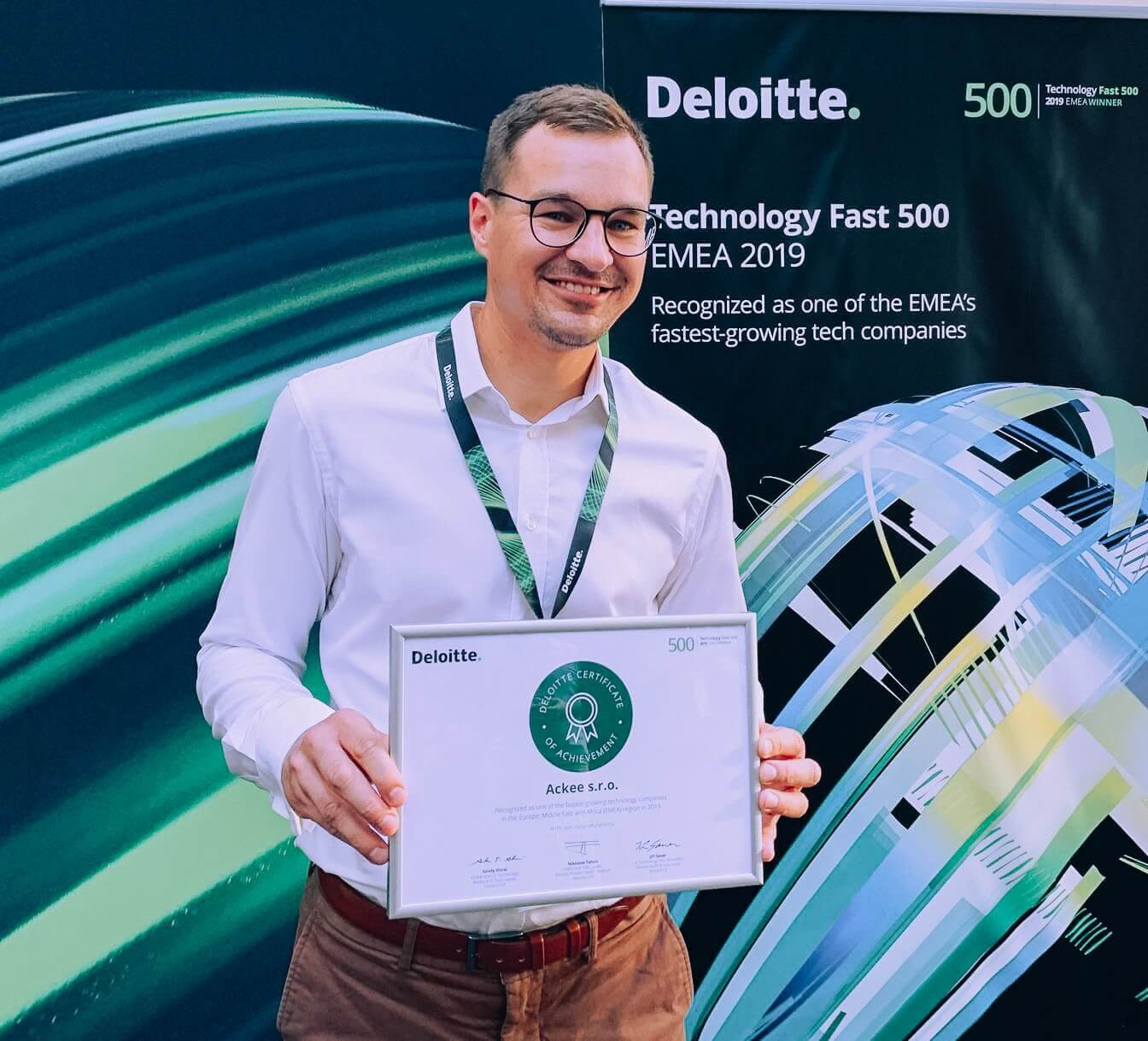 CEO Ackee Martin Půlpitel s Deloitte Technology Fast 500 Award