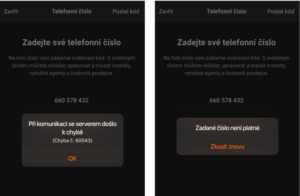 příklad strojových a lidských UX textů