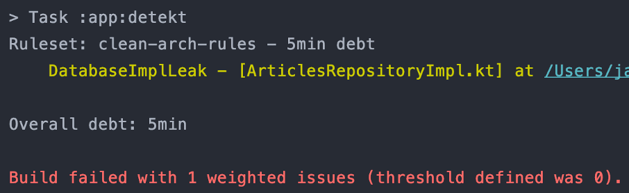 detekt rule violation