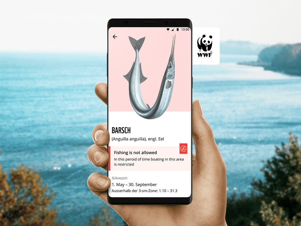 mockup aplikace WWF Seekarte od Ackee