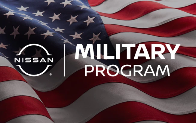 Nissan Military Program logo with a flag