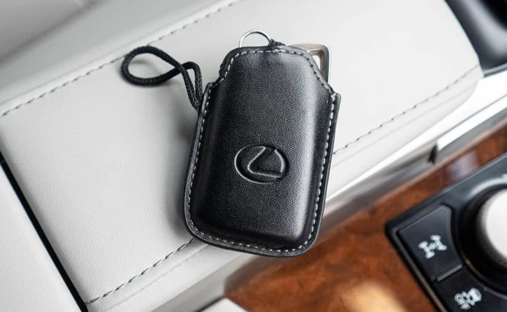 Closeup of a Lexus accessory