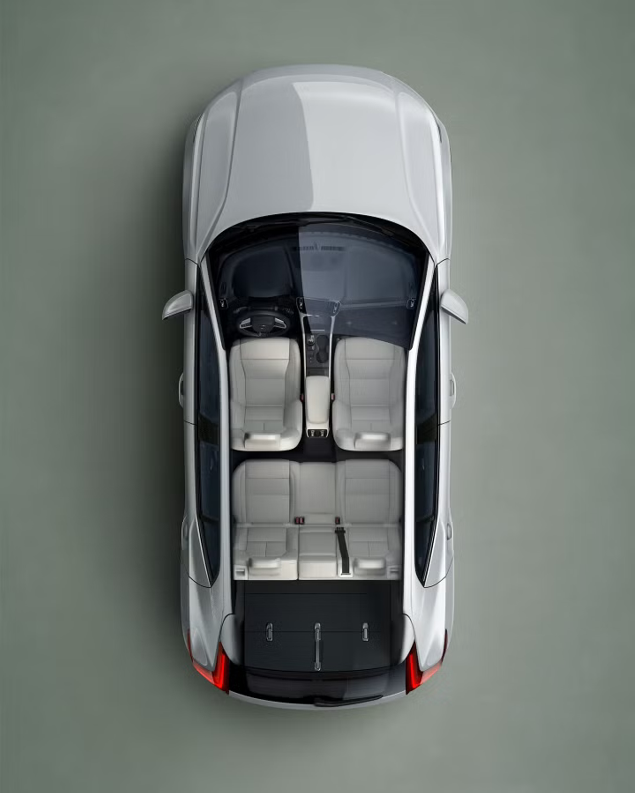 Bird’s-eye view of the fully electric Volvo EX40.
