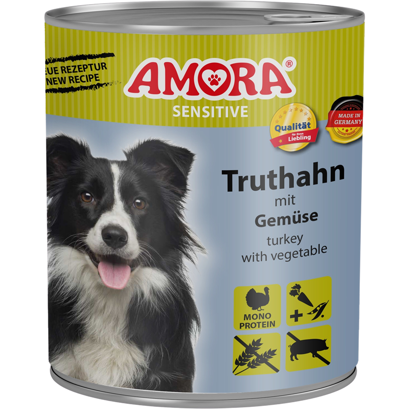Packungsabbildung von AMORA Sensitive Truthahn & Gemüse 800 g (AMORA)
