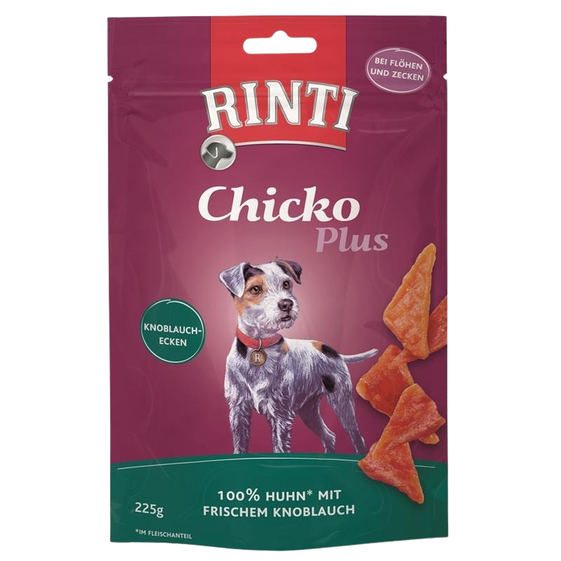 Packungsabbildung von Rinti Chicko Plus Knoblauchecken 225 g (Rinti)