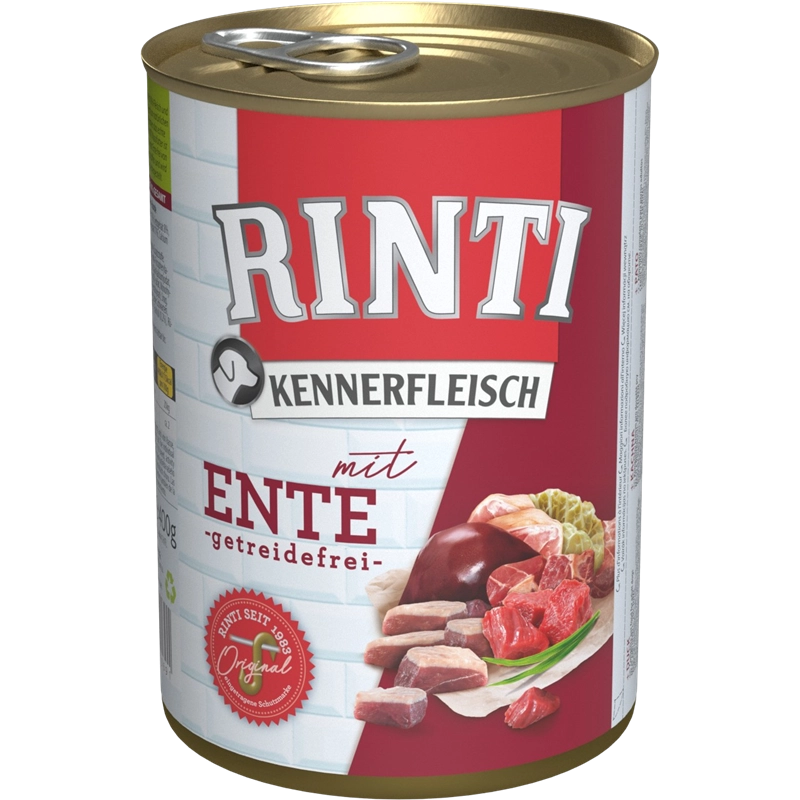 Packungsabbildung von Rinti Kennerfleisch Ente 400 g (Rinti)