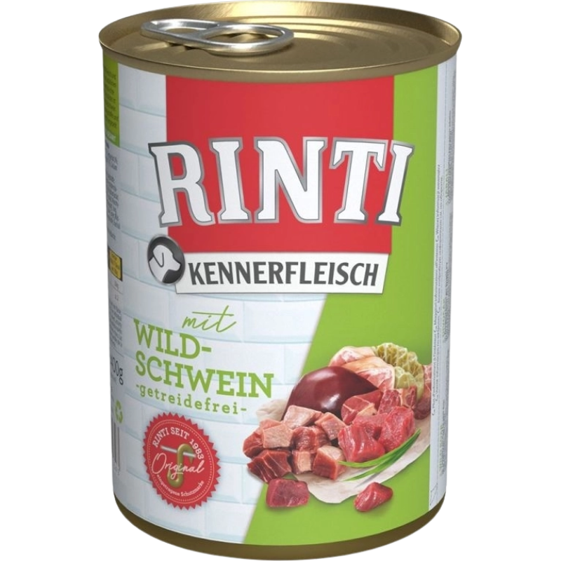 Packungsabbildung von Rinti Kennerfleisch Wildschwein 400 g (Rinti)