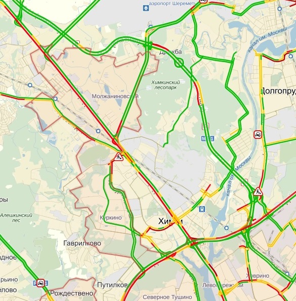 Карта дмитровское шоссе пробки сейчас