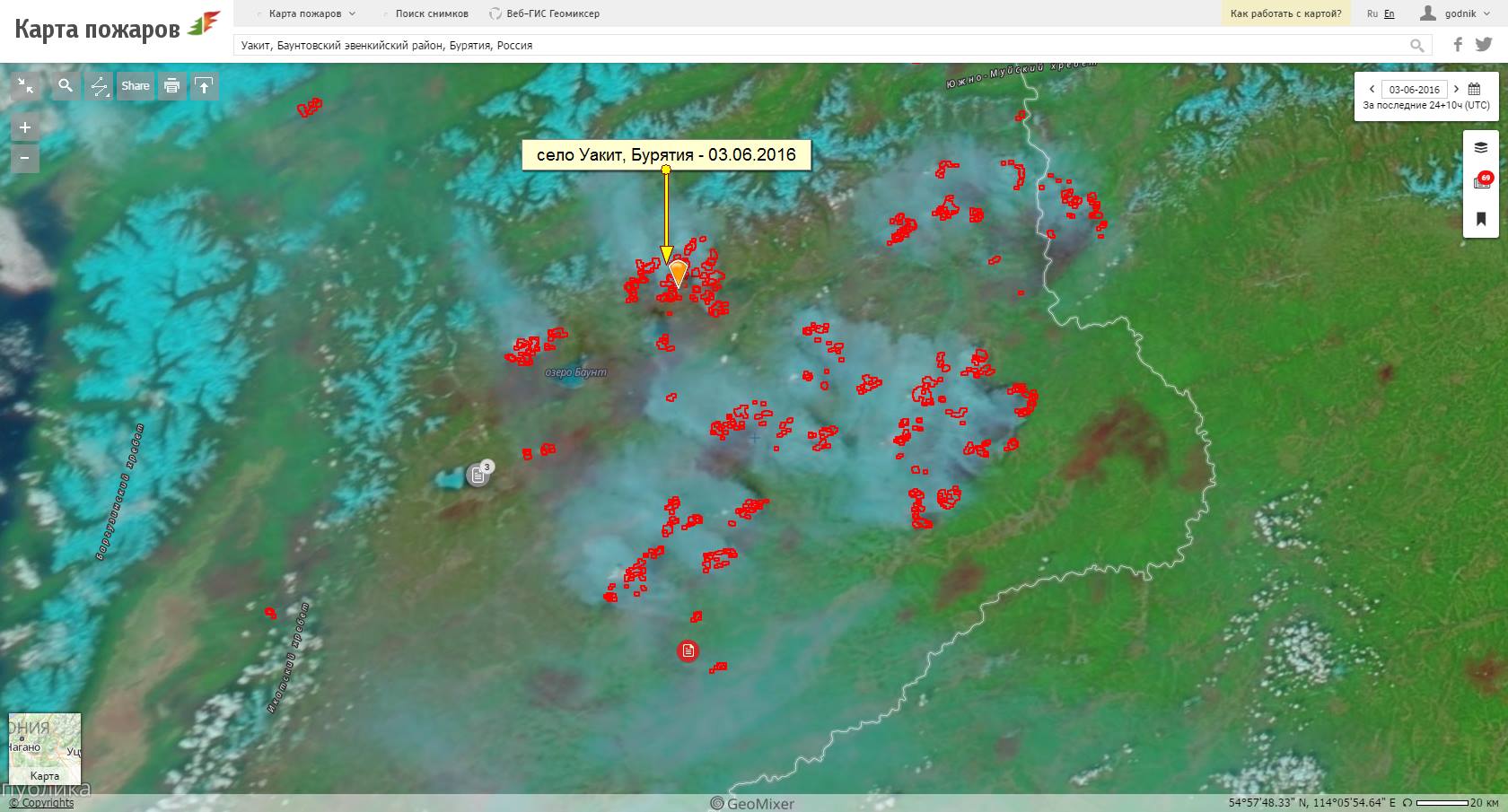 Карта пожаров в бурятии