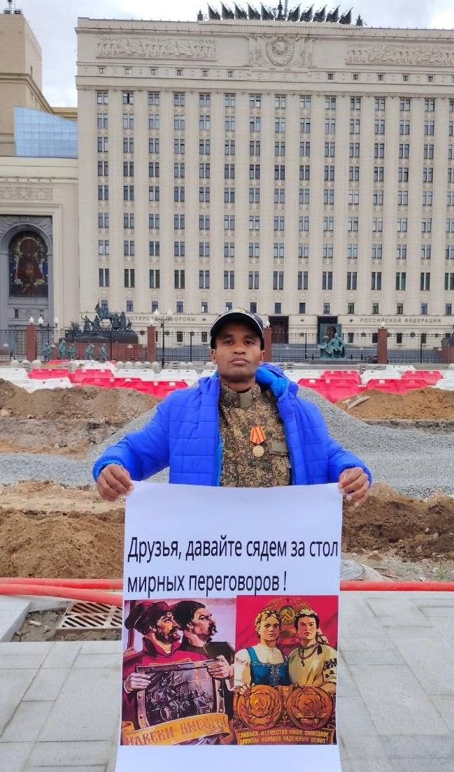 Бывший участник войны с Украиной провёл пикет «за мир»