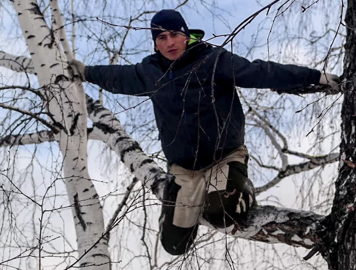 Сельский студент. Алексей Дудоладов Омск. Береза и человек. Студент залез на березу интернет Дудоладов. Парень у березы.