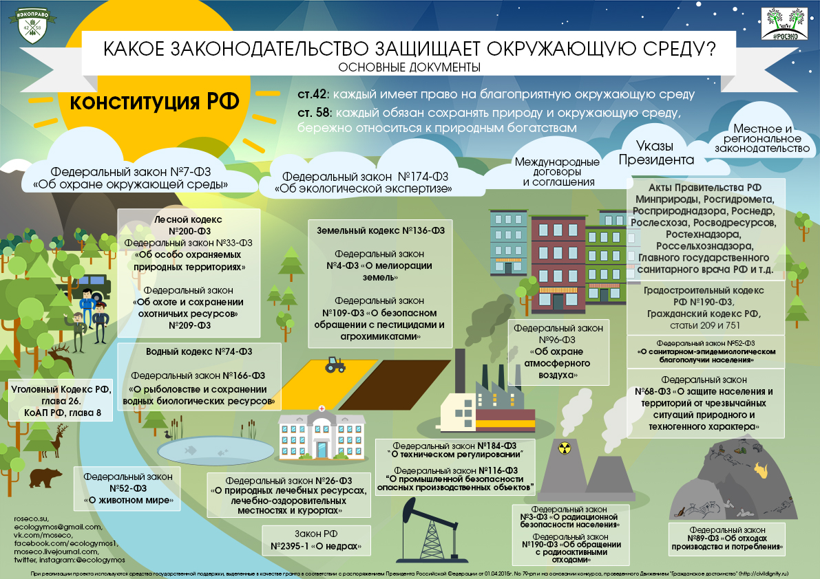 Какое законодательство защищает окружающую среду: карта экологического права