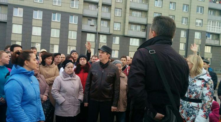Противники трассы М-11 под окнами домов в "Славянке" вышли на сход и собирают подписи