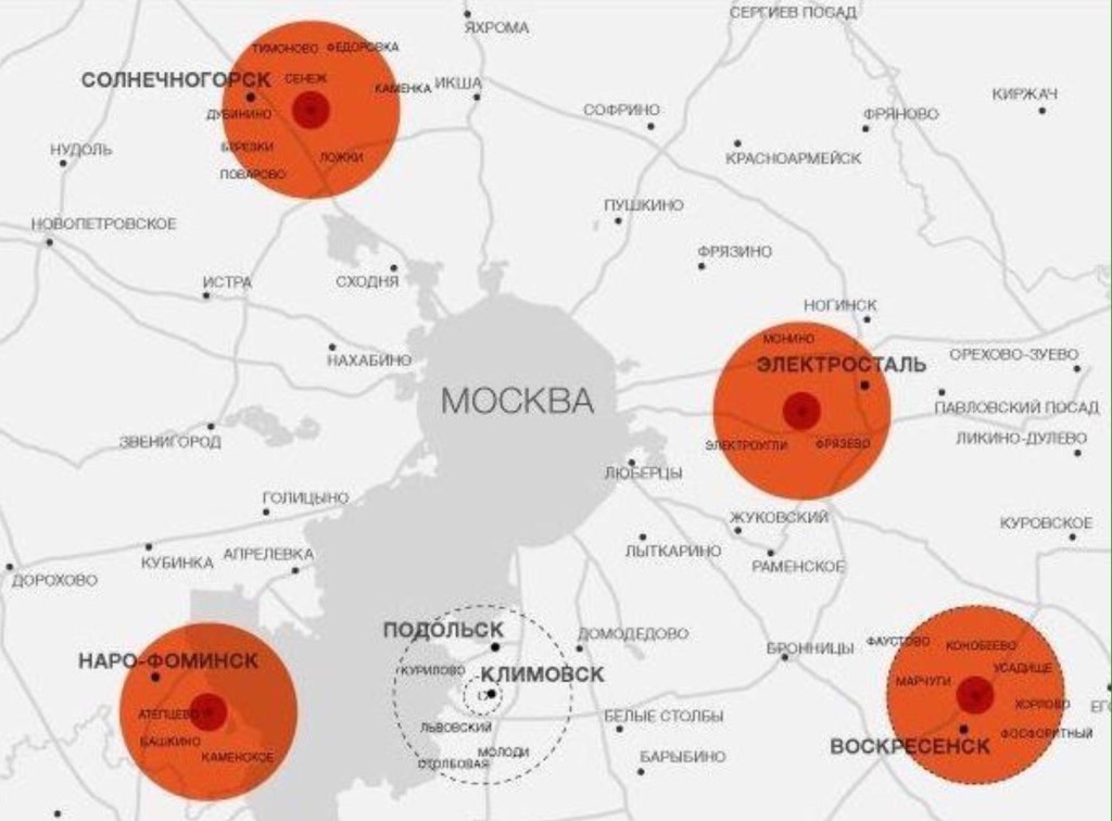 Карта мусорных полигонов московской области