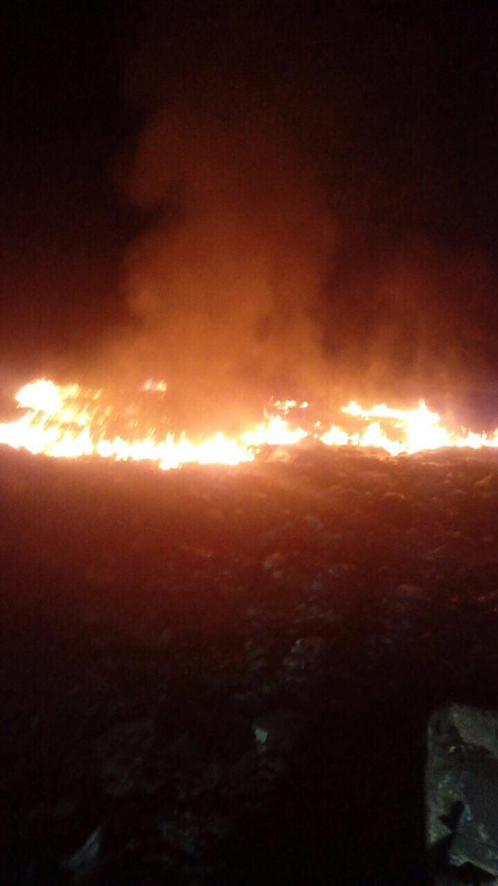 Ночью неизвестные "партизаны" подожгли свалку Ядрово