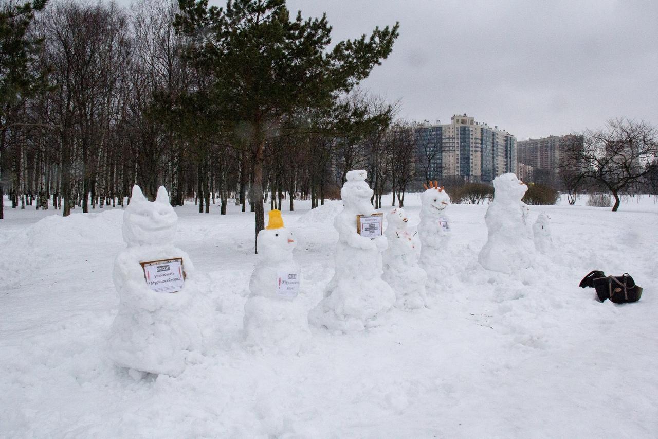 В Петербурге митингуют снеговики
