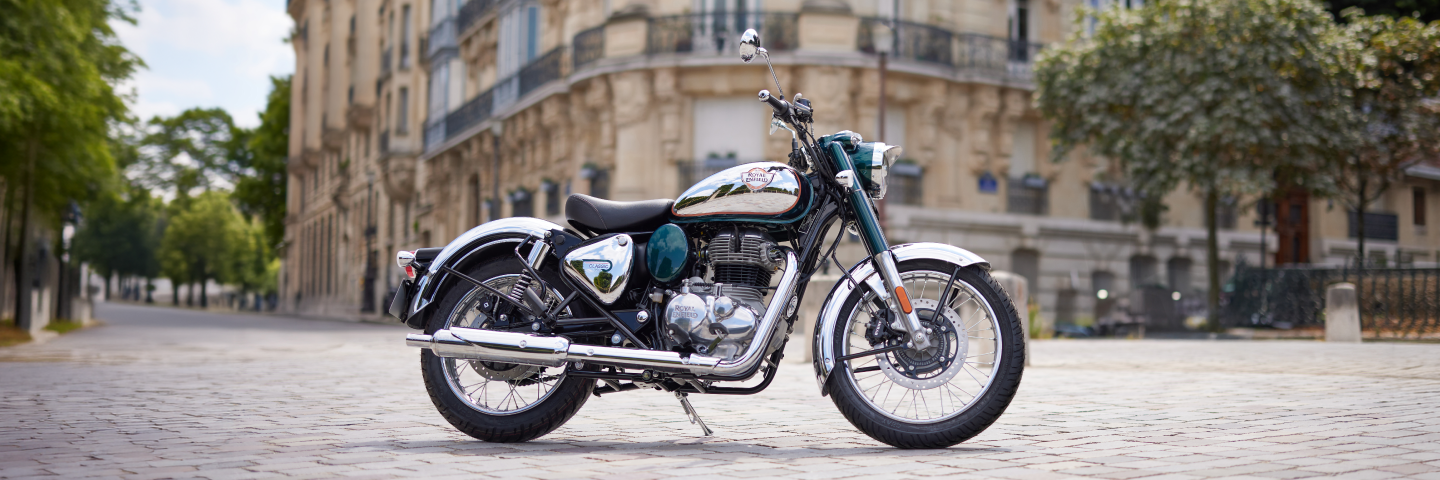 Take on the busy streets of Sahibabad on the dependable Classic 350 from Royal Enfield showroom - Power And Torque Motors Private Limited