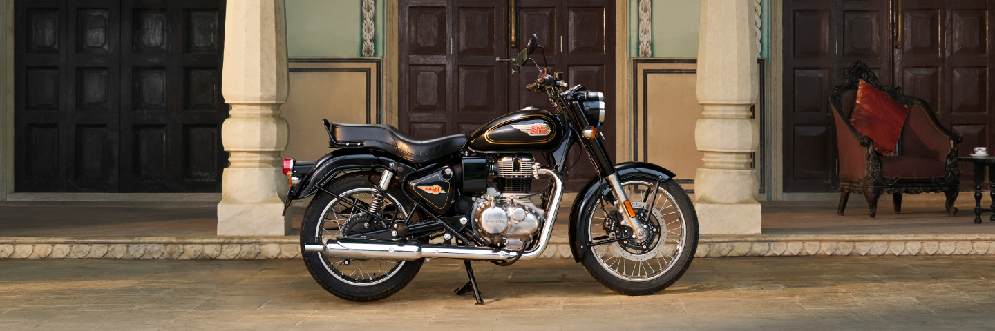 Command the Rajpath boulevards on a Bullet 350 from Lamba Enterprises Pvt Ltd Royal Enfield store