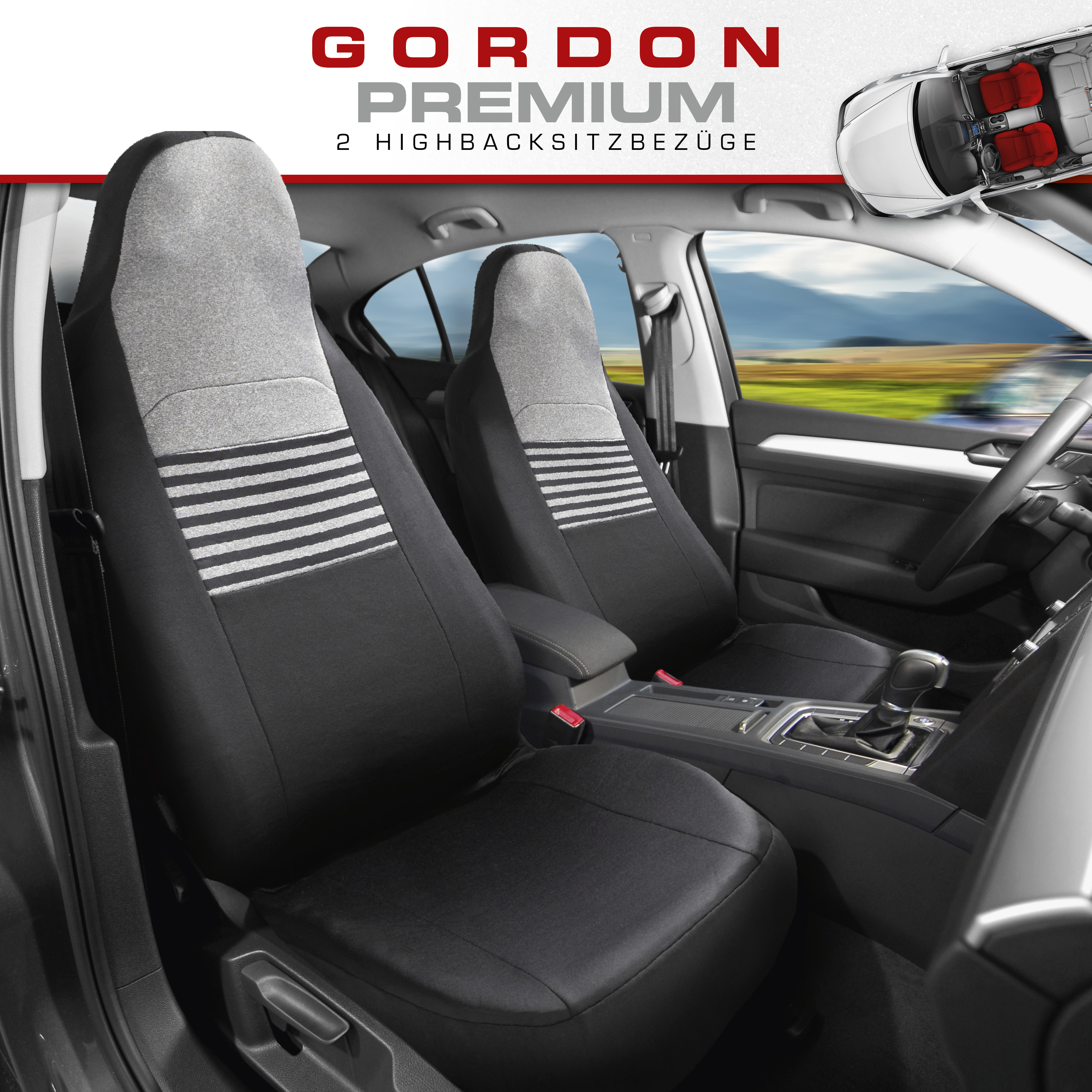 Autositzbezug Gordon für zwei Vordersitze, Autozubehör-Konfigurator, PKW  & Motorrad