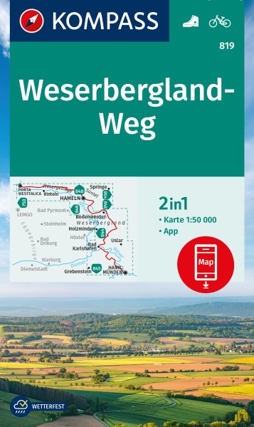 KOMPASS Wanderkarte 819 Weserbergland-Weg 1:50.000