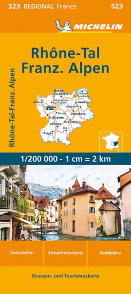 Michelin Regionalkarte Rhonetal-Französiche Alpen