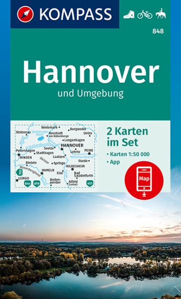 KOMPASS Wanderkarte Hannover und Umgebung