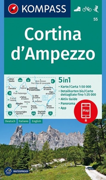KOMPASS Wanderkarte Cortina d'Ampezzo